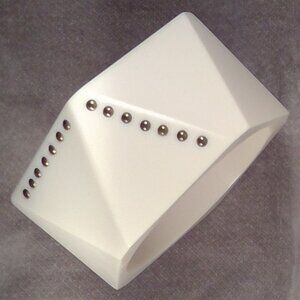 Chunky plastic white metal details bracelet Vintage